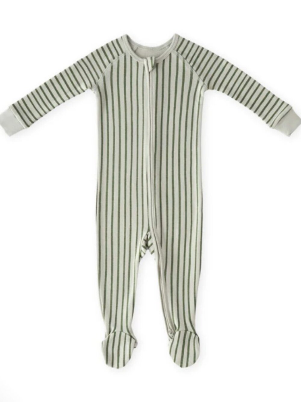 Pehr Stripes Away zip footed sleeper, evergreen, 3-6 months